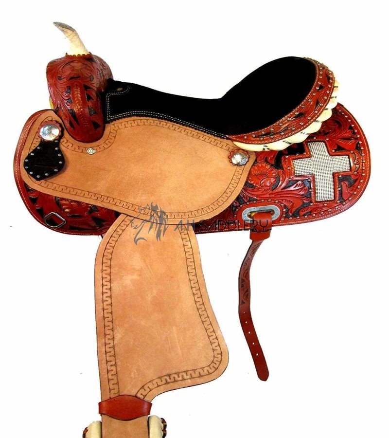 HORSE SADDLE WESTERN LEATHER TRAIL BARREL RACING RANCH, TACK SET 14 15 16 17 18